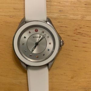 Authentic Michele Cape Silver Diamond Watch (Rainbow)